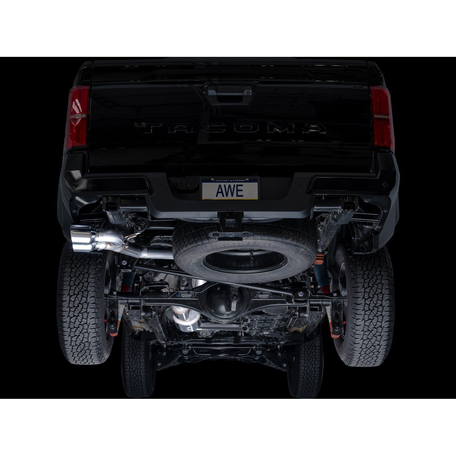 AWE Tuning 0FG Exhaust for 2024+ 4th Gen Toyota Tacoma - Dual Chrome Silver Tips