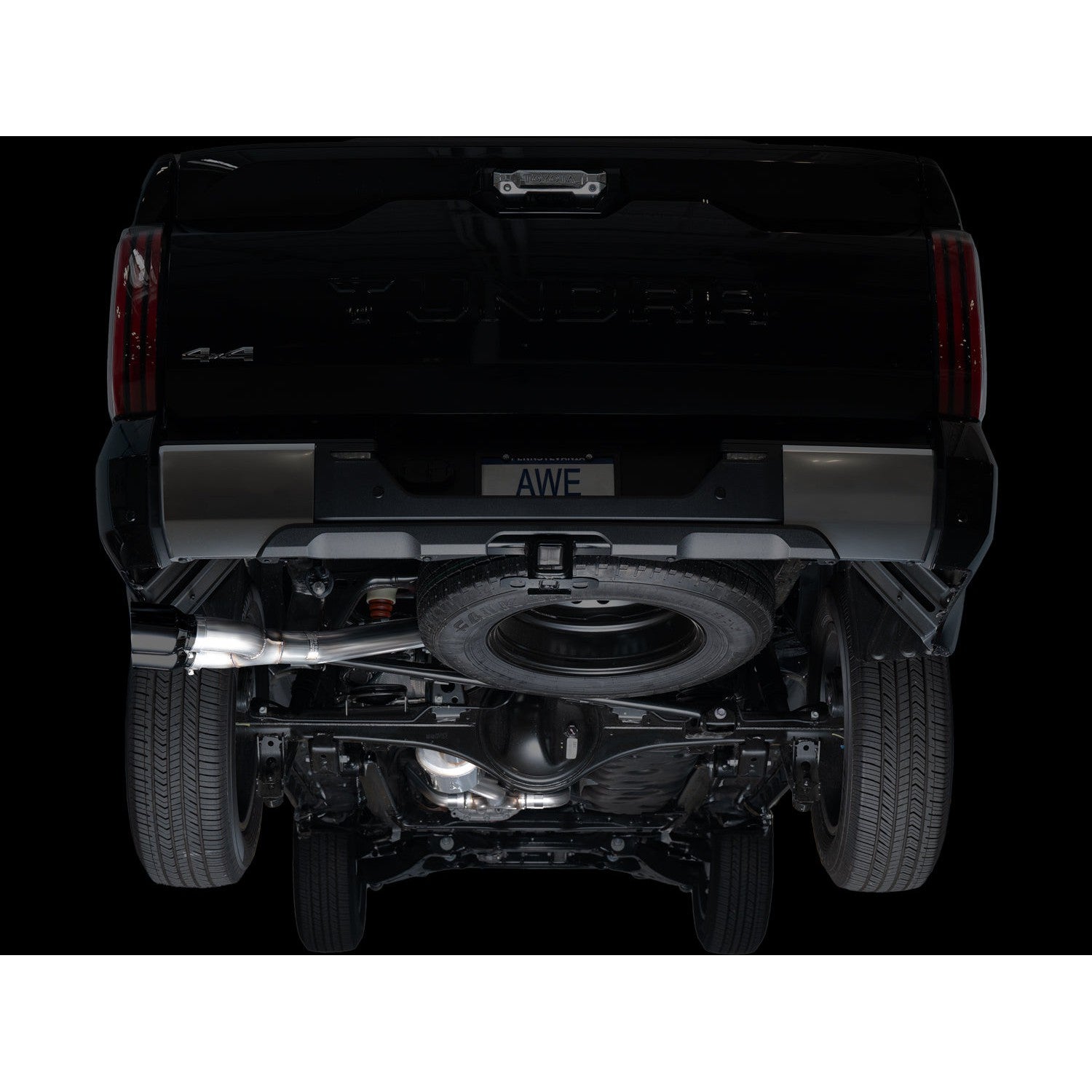 AWE Tuning 0FG Exhaust for 2022+ 3rd Gen Toyota Tundra - Dual Diamond Black Tips