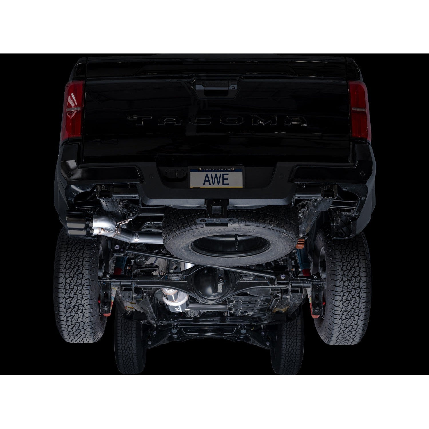 AWE Tuning 0FG Exhaust for 2024+ 4th Gen Toyota Tacoma - Dual Diamond Black Tips