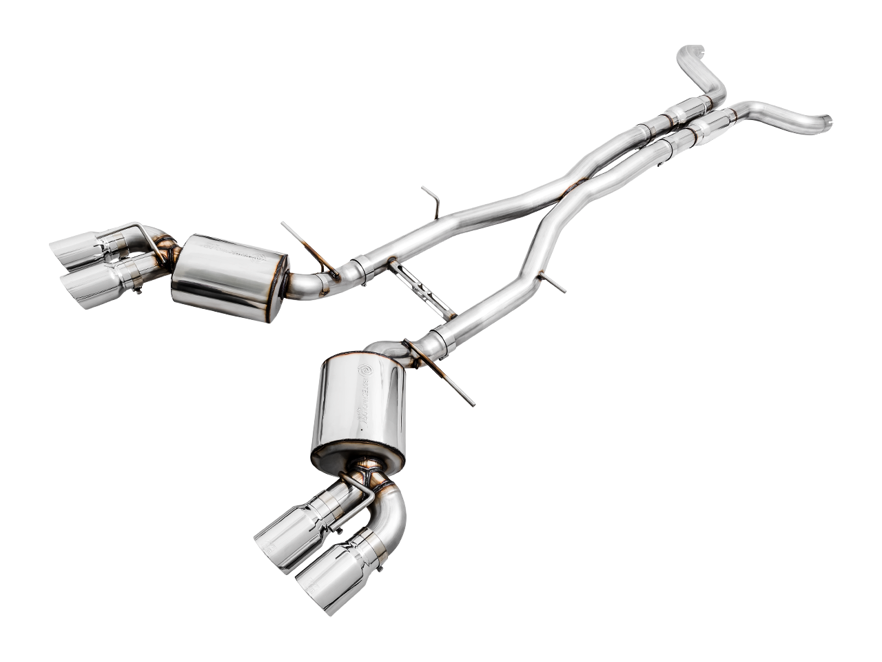 AWE Tuning Touring Edition Non-Res Cat-Back Exhaust w/Quad Chrome Silver Tips - 16-19 Chevy Camaro SS