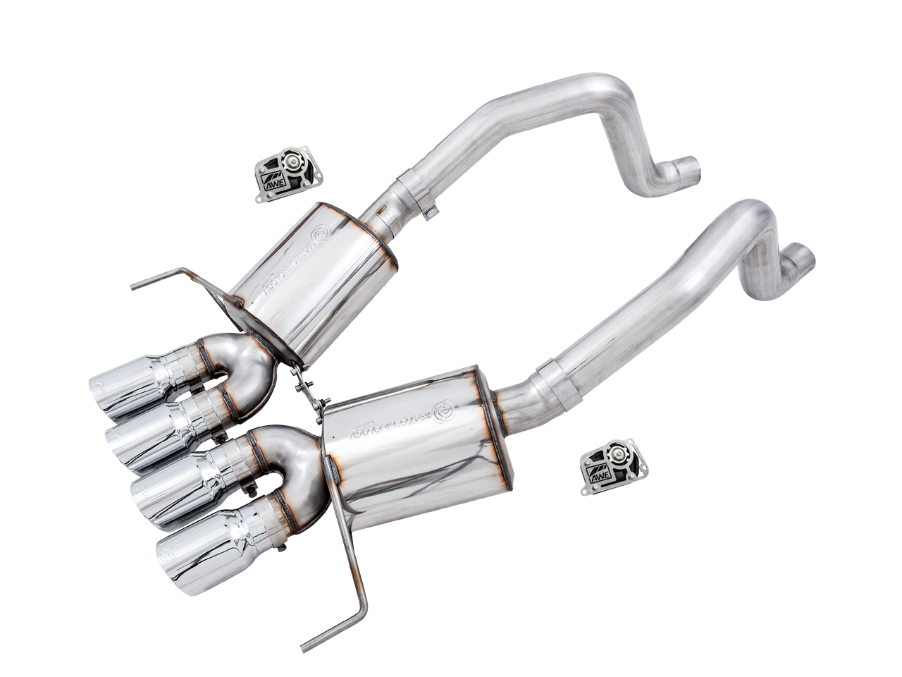 AWE Tuning  Touring Edition Axle-Back Exhaust w/Chrome Tips - 14-19 Chevy Corvette C7 Z06/ZR1 (w/o AFM)