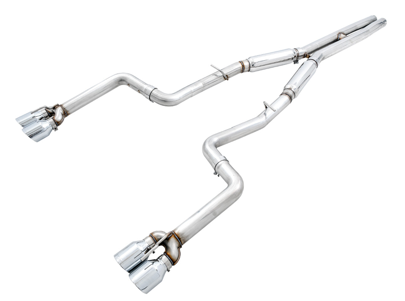 AWE Tuning Track Edition Exhaust w/Quad Chrome Silver Tips - 2015+ Dodge Challenger 6.4L/6.2L SC