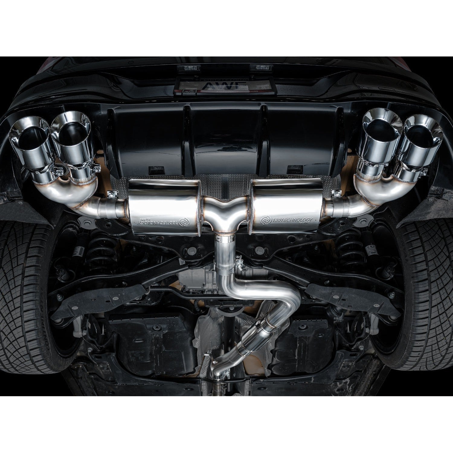 AWE Tuning Touring Edition Quad Exhaust for 2022+ Volkswagen MK8 Golf R - Chrome Silver Tips