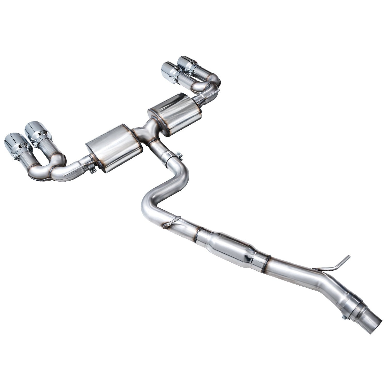 AWE Tuning Touring Edition Exhaust for 2022-2024 Audi 8Y S3 - Chrome Silver Tips