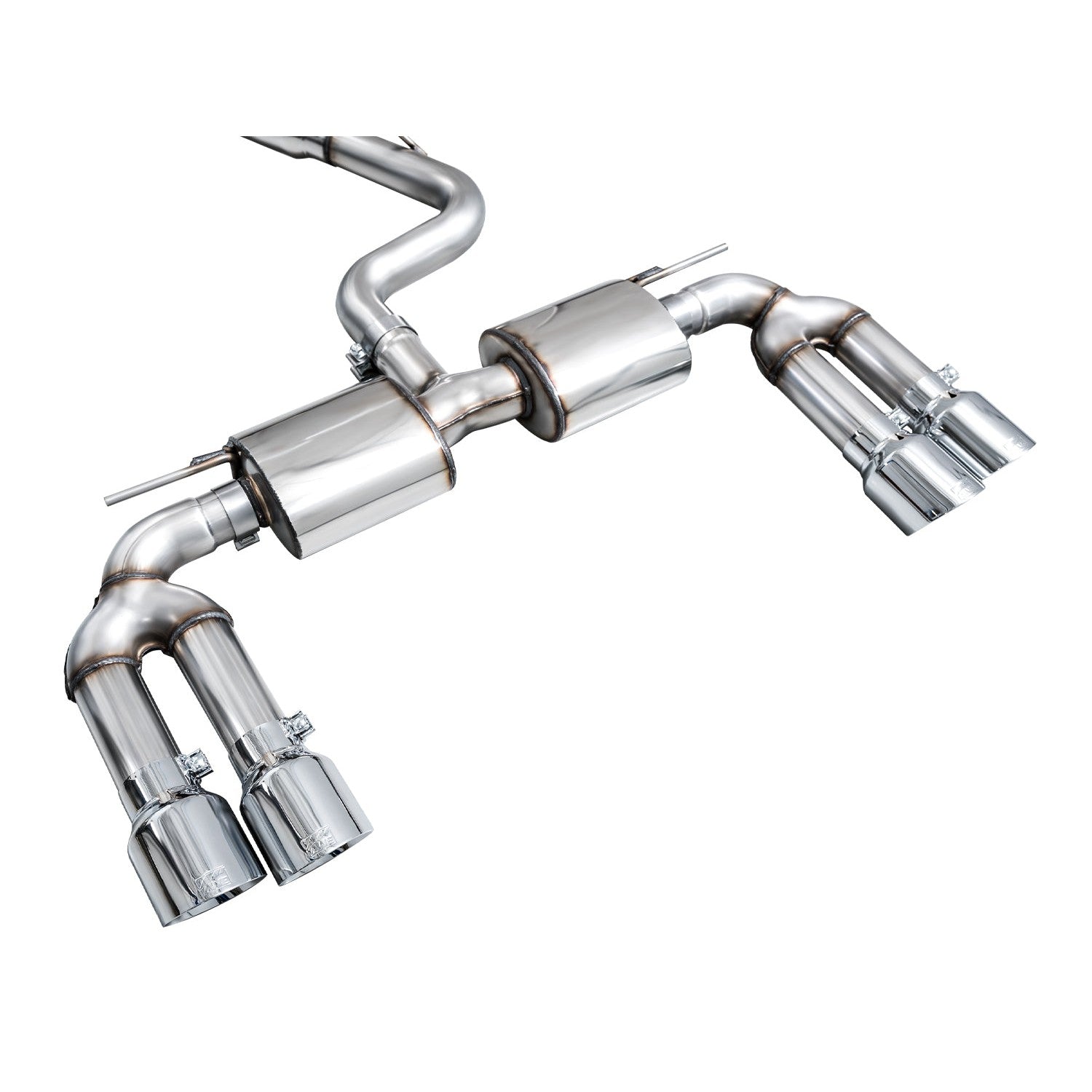 AWE Tuning Touring Edition Exhaust for 2022-2024 Audi 8Y S3 - Chrome Silver Tips