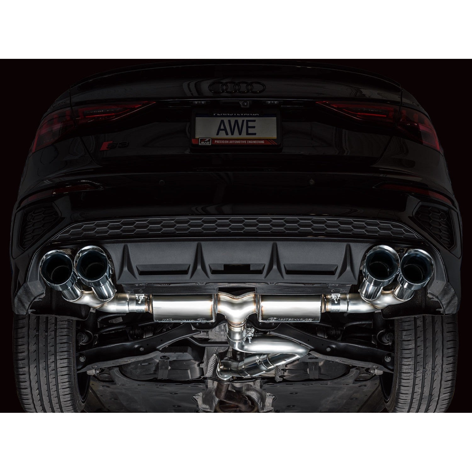 AWE Tuning Touring Edition Exhaust for 2022-2024 Audi 8Y S3 - Chrome Silver Tips