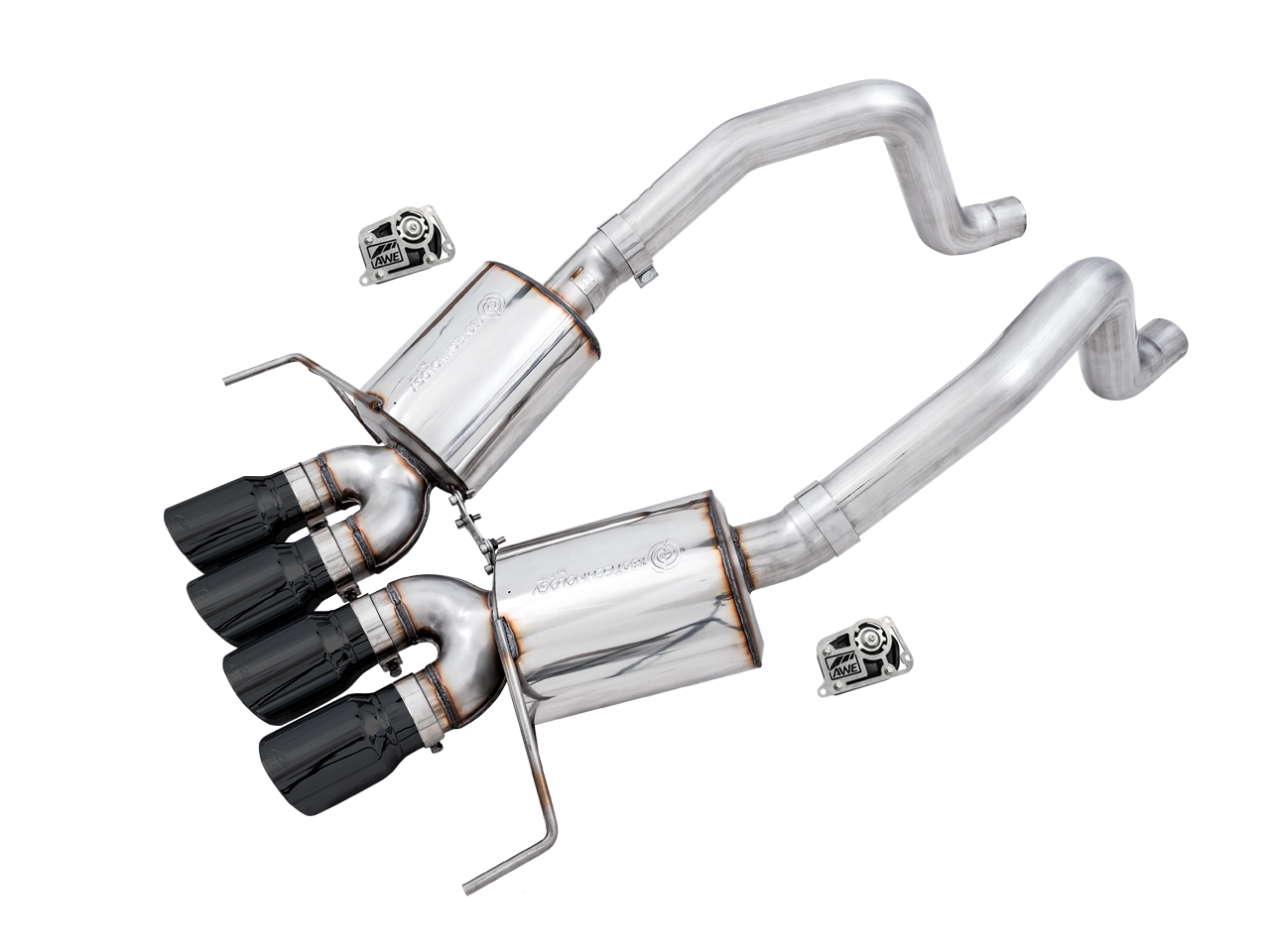 AWE Tuning Touring Edition Axle-Back Exhaust w/Black Tips - 14-19 Chevy Corvette C7 Z06/ZR1