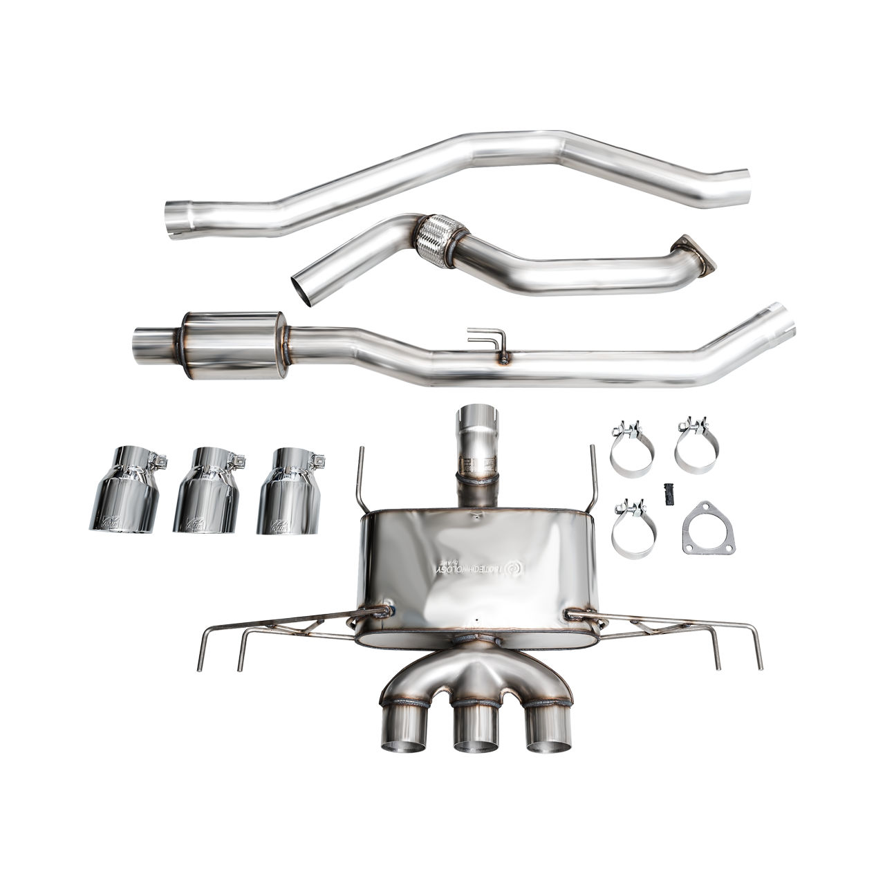 AWE Tuning Touring Edition Exhaust w/ Triple Chrome Silver Tips - 2023+ Honda Civic Type R FL5