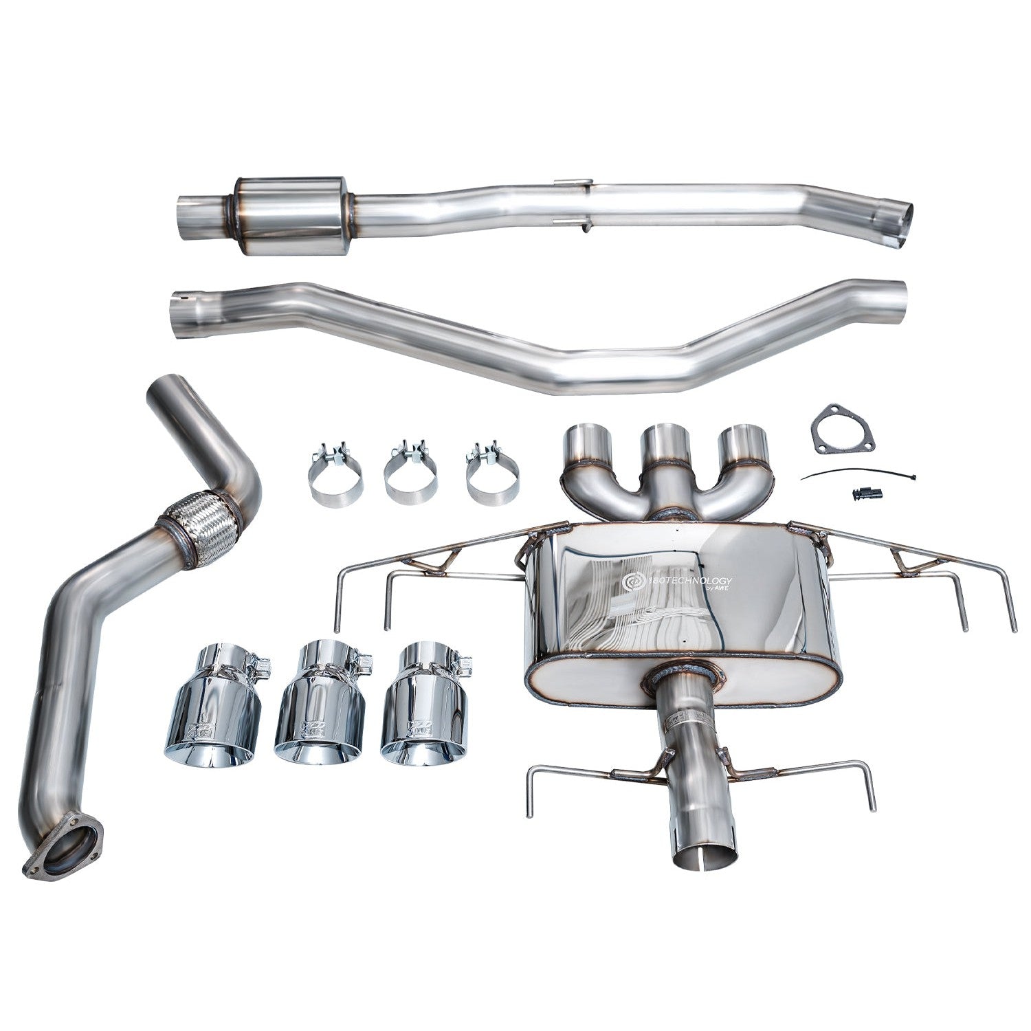 AWE Tuning Touring Edition Exhaust w/ Triple Chrome Silver Tips - 2024 Acura Integra Type S DE5