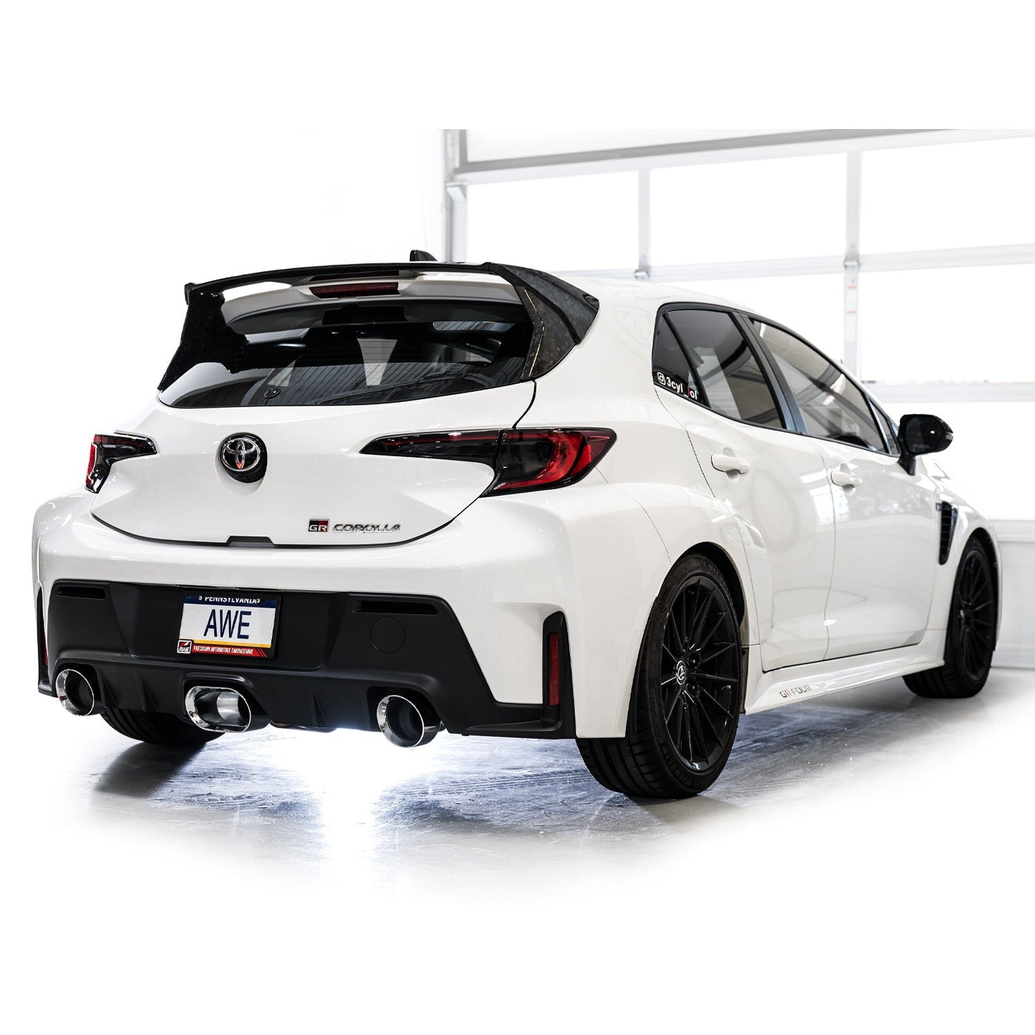AWE Tuning Track Edition Catback Exhaust for 2023-2024 Toyota GR Corolla - Chrome Silver Tips