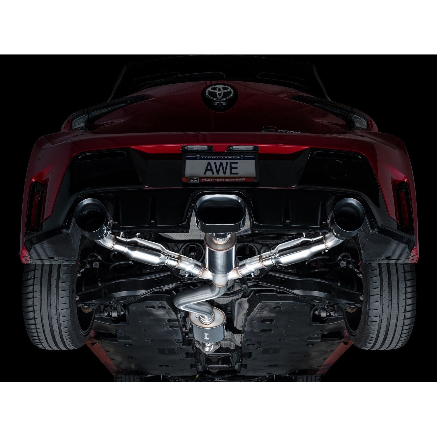 AWE Tuning Touring Edition Exhaust for 2023+ Toyota GR Corolla - Diamond Black Tips