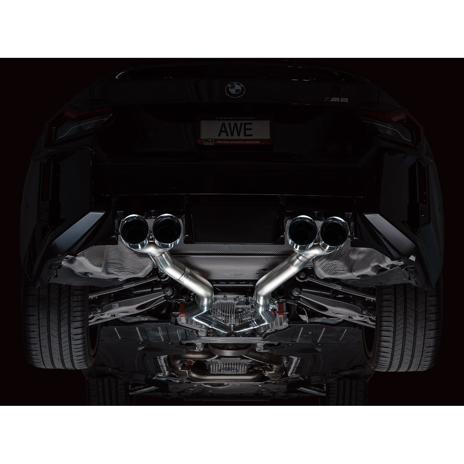 AWE Tuning Track Edition Exhaust - 2023-2024 BMW G87 M2 - Chrome Silver Tips