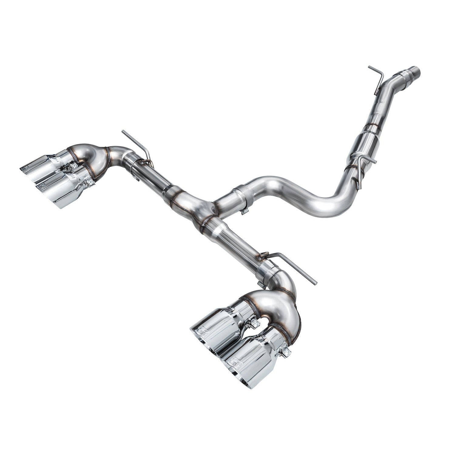 AWE Tuning Track Edition Quad Exhaust for 2022+ Volkswagen MK8 Golf R - Chrome Silver Tips