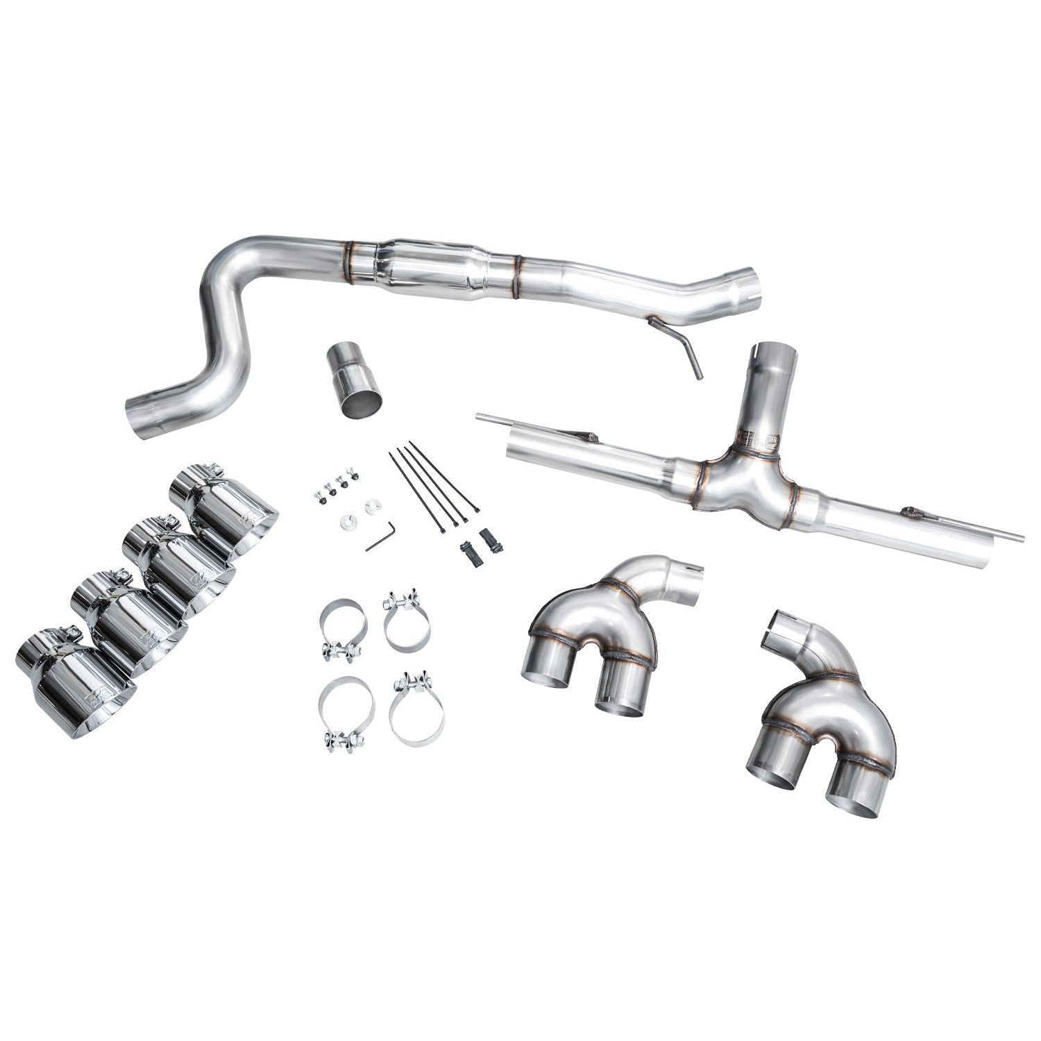 AWE Tuning Track Edition Quad Exhaust for 2022+ Volkswagen MK8 Golf R - Chrome Silver Tips