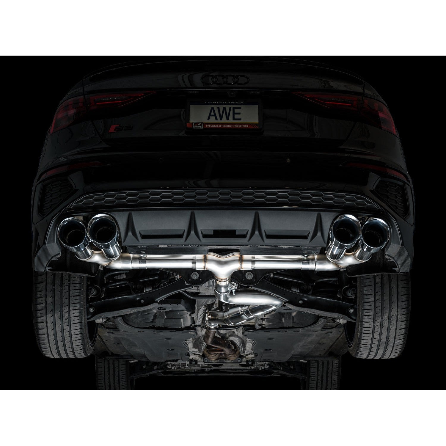 AWE Tuning Track Edition Exhaust for 2022-2024 Audi 8Y S3 - Chrome Silver Tips
