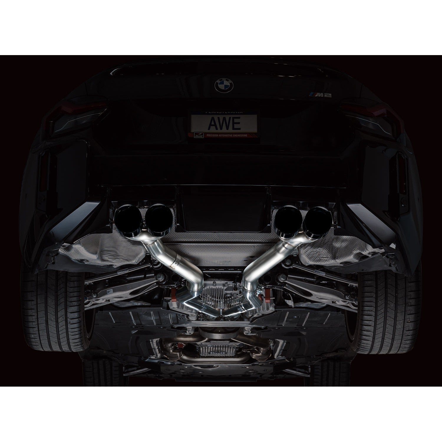 AWE Tuning Track Edition Exhaust - 2023-2024 BMW G87 M2 - Diamond Black Tips
