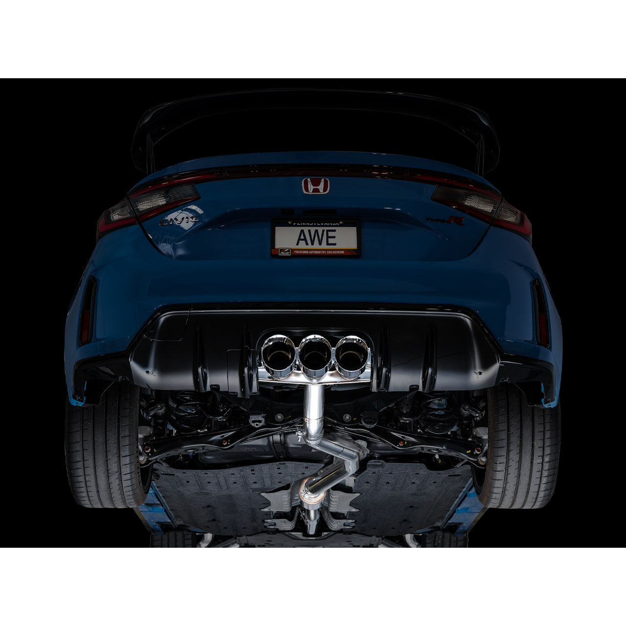 AWE Tuning Track Edition Exhaust w/ Triple Chrome Silver Tips - 2023+ Honda Civic Type R FL5