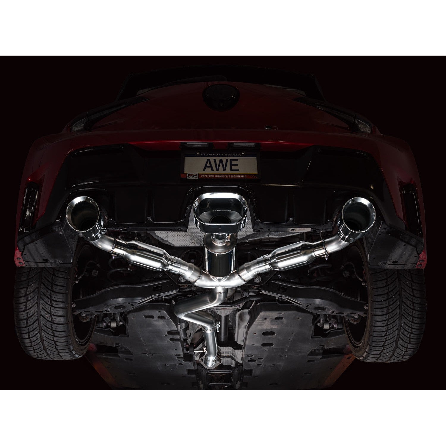 AWE Tuning Track Edition Catback Exhaust for 2023-2024 Toyota GR Corolla - Chrome Silver Tips