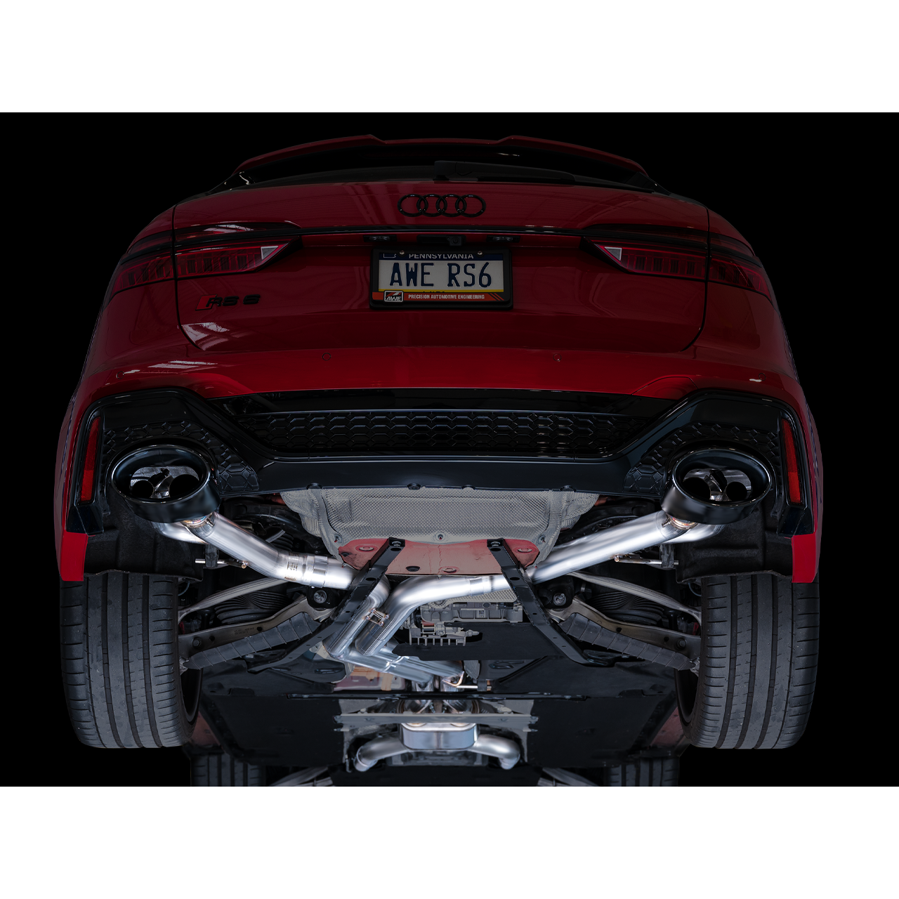AWE Tuning SwitchPath Cat-back Exhaust for 2021-2023 Audi C8 RS6/RS7 - Diamond Black Tips