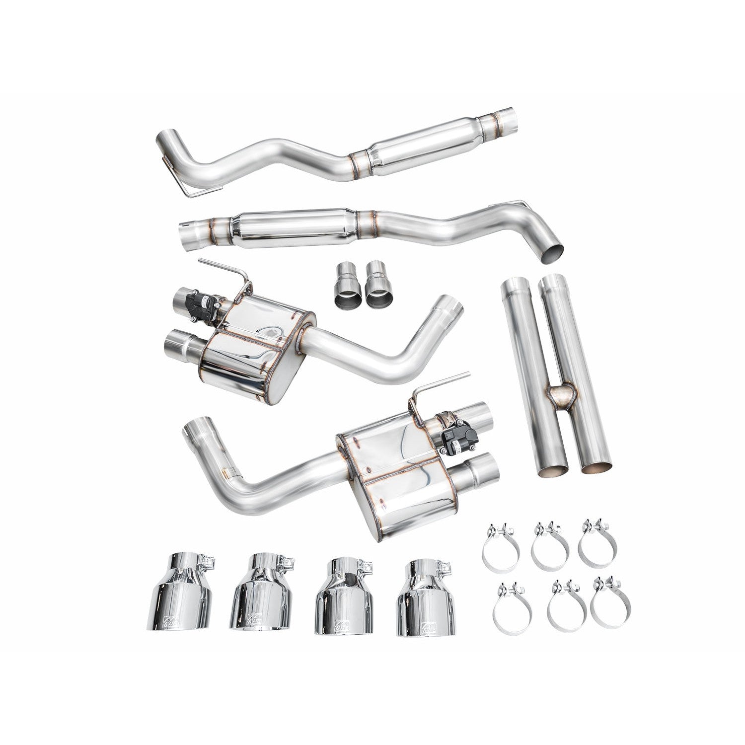 AWE Tuning SwitchPath Catback Exhaust w/ Quad Chrome Silver Tips - 2024 Ford Mustang Dark Horse S650 RWD