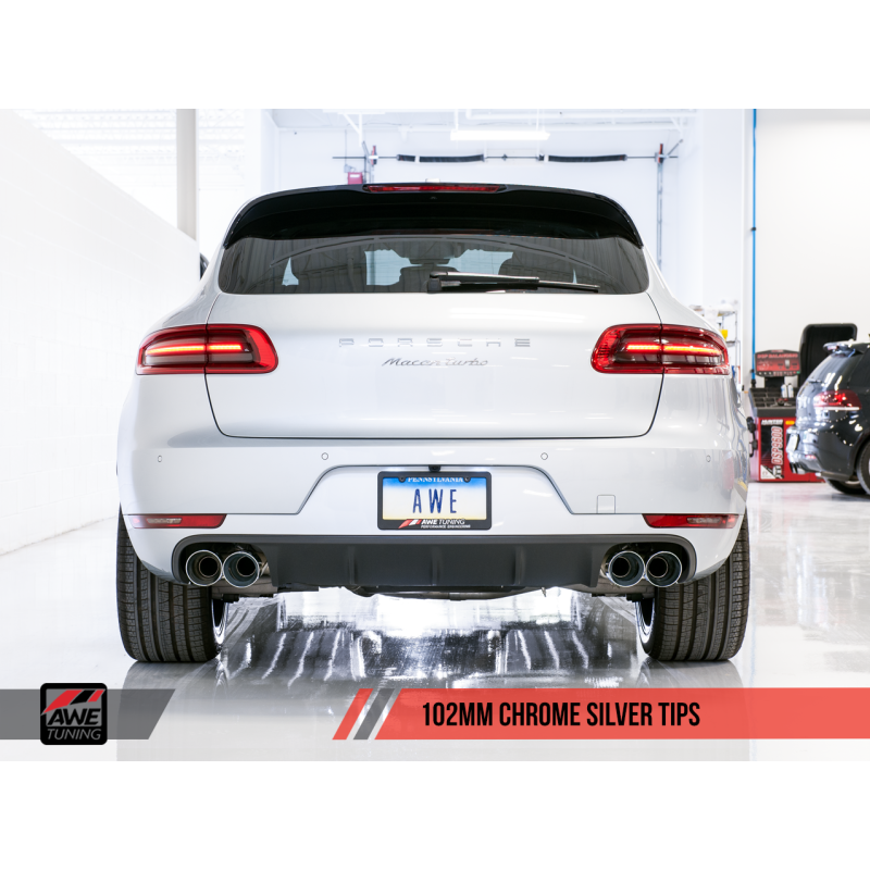 AWE Tuning Porsche Macan Touring Edition Exhaust System - Chrome Silver 102mm Tips