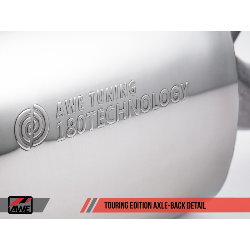 AWE Tuning BMW F3X 28i / 30i Touring Edition Axle-Back Exhaust Single Side - 80mm Black Tips