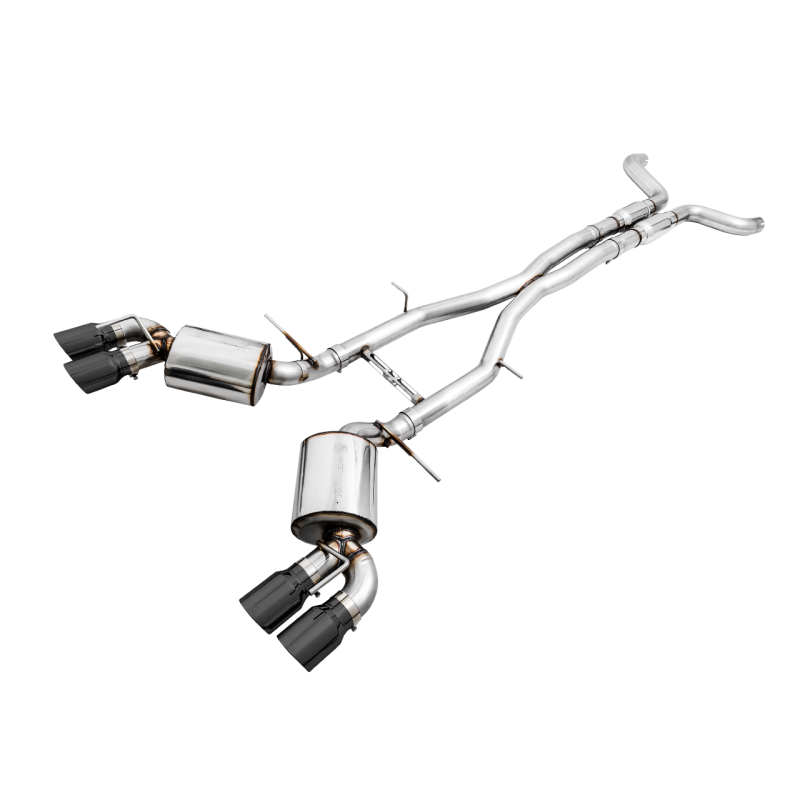 AWE Tuning Touring Edition Res Cat-Back Exhaust w/Quad Diamond Black Tips - 16-19 Chevy Camaro SS