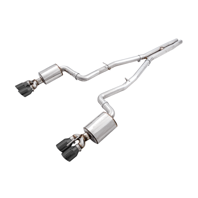 AWE Tuning Non-Resonated Touring Edition Exhaust w/Quad Black Tips - 2015+ Dodge Challenger 6.4L/6.2L