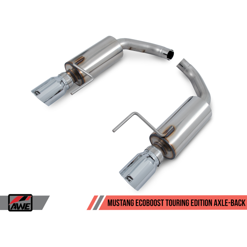 AWE Tuning S550 Mustang EcoBoost Axle-back Exhaust - Touring Edition (Diamond Black Tips)
