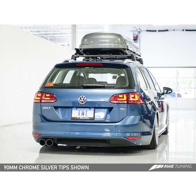 AWE Tuning VW MK7 Golf SportWagen Touring Edition Exhaust w/Chrome Silver Tips (90mm)