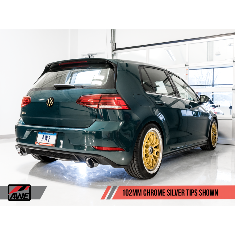 AWE Tuning Volkswagen GTI MK7.5 2.0T Touring Edition Exhaust w/Chrome Silver Tips 102mm