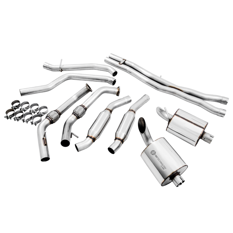 AWE Tuning Audi B9 SQ5 Resonated Touring Edition Cat-Back Exhaust - No Tips (Turn Downs)