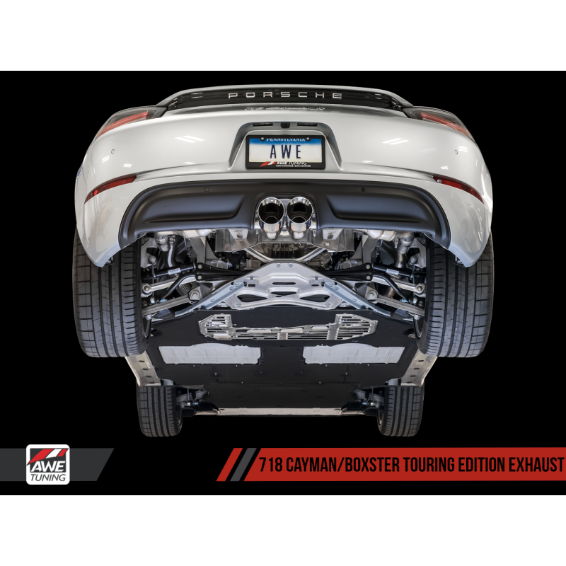 AWE Tuning Porsche 718 Boxster / Cayman Touring Edition Exhaust - Diamond Black Tips - T1 Motorsports