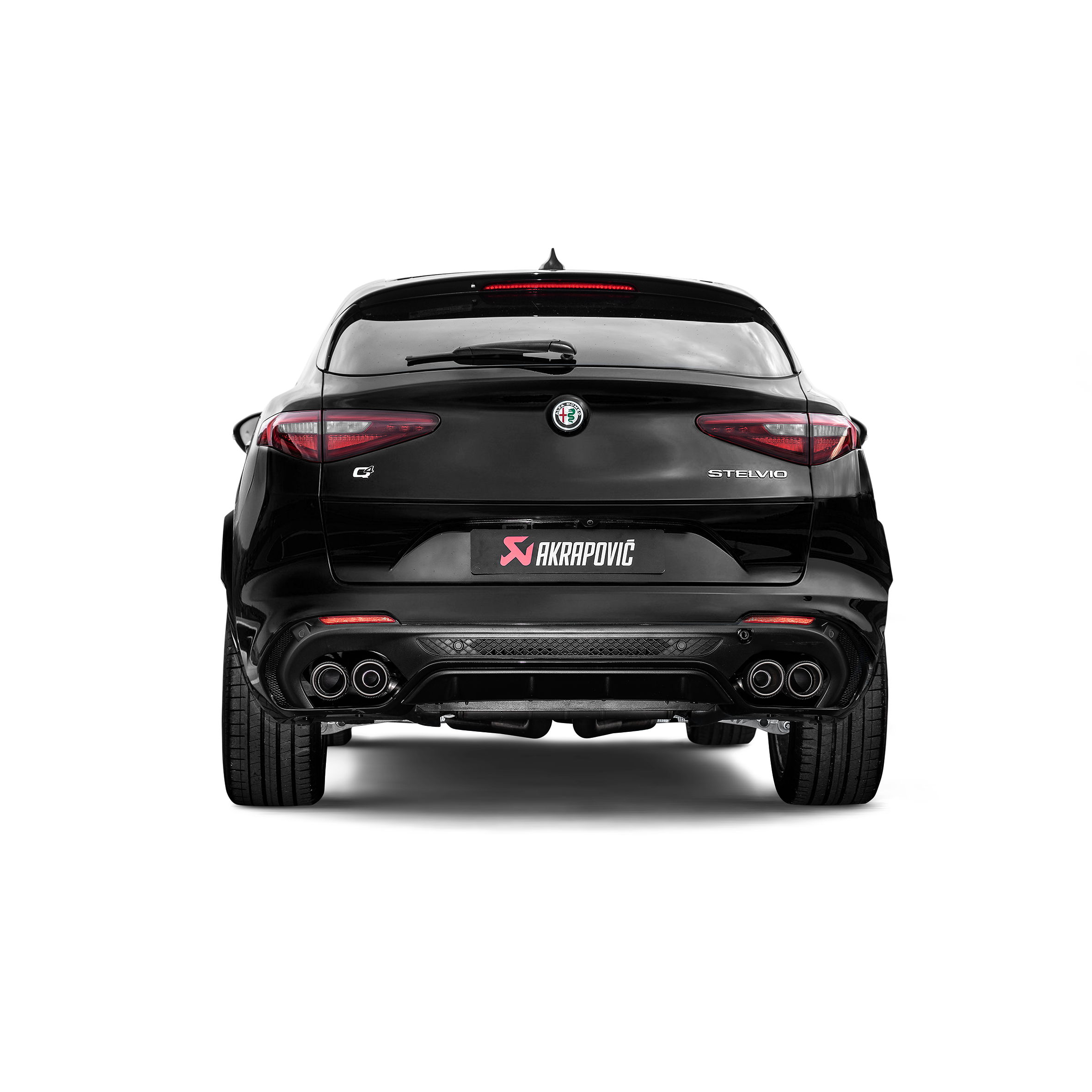 Akrapovič Slip-On Line Exhaust (Titanium) w/Carbon Tips - 2017+ Alfa Romeo Stelvio Quadrifoglio