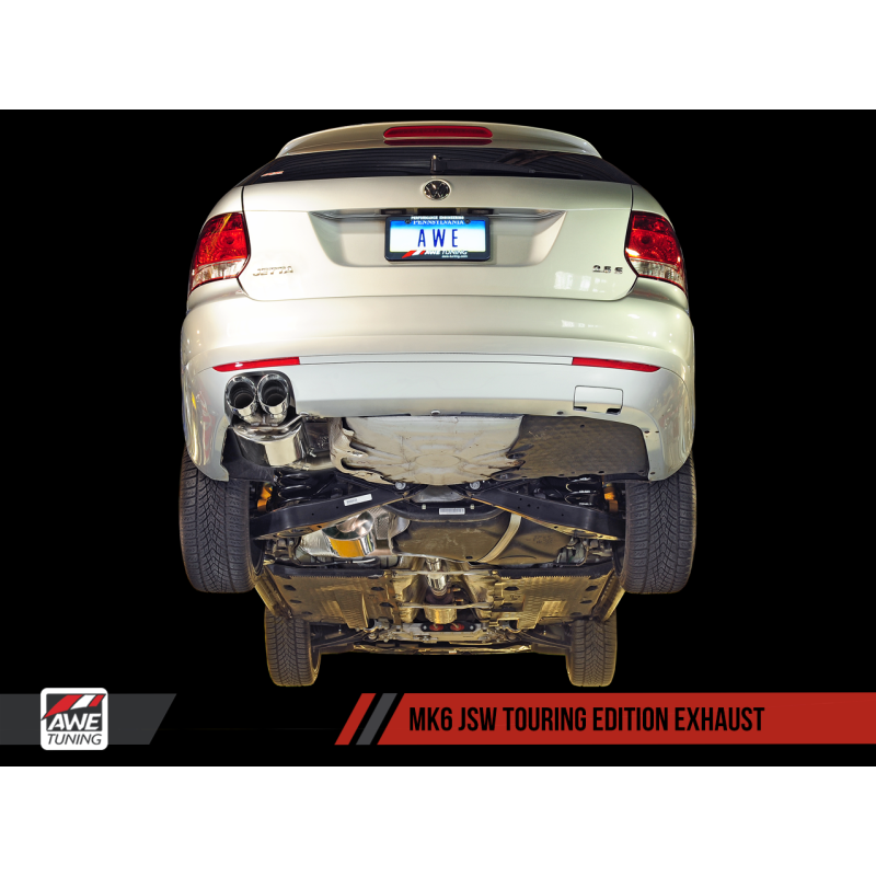 AWE Tuning Mk5 Jetta Mk6 Sportwagen 2.5L Touring Edition Exhaust - Diamond Black Tips