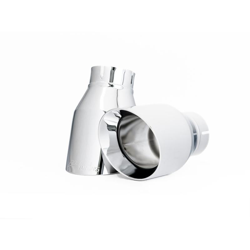 AWE Tuning Audi B9 A4 Touring Edition Exhaust Dual Outlet - Chrome Silver Tips (Includes DP)