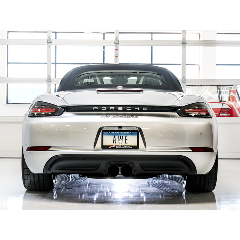 AWE Tuning Porsche 718 Boxster / Cayman Touring Edition Exhaust - Diamond Black Tips - T1 Motorsports