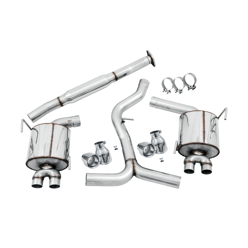 AWE Tuning Subaru STI VA / WRX GV / STI GV Sedan Touring Edition Exhaust - Chrome Silver Tip (102mm)