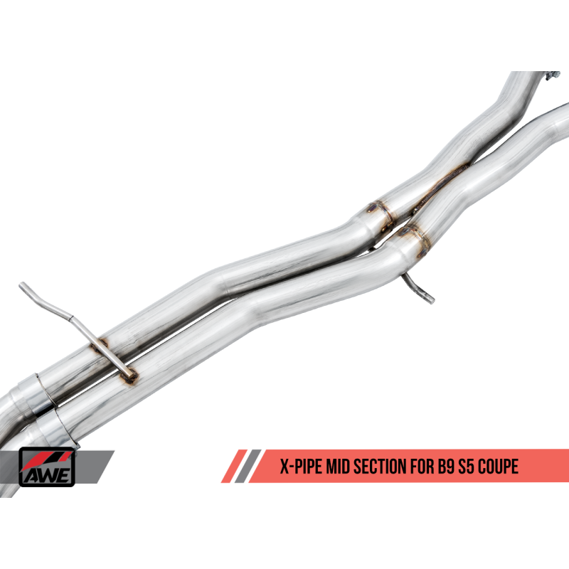 AWE Tuning Audi B9 S5 Coupe SwitchPath Exhaust w/ Chrome Silver Tips (102mm) - T1 Motorsports
