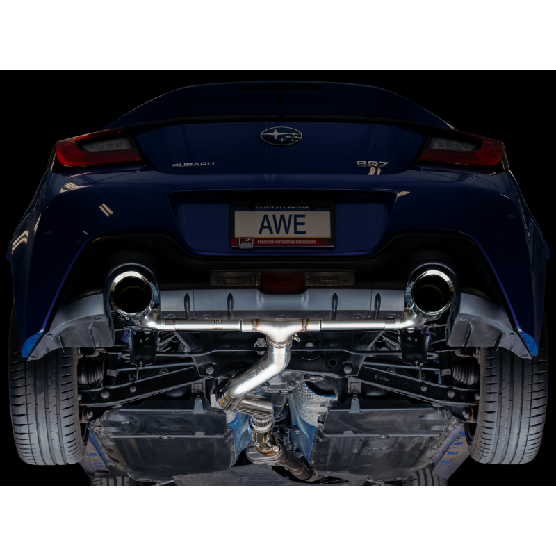 AWE Tuning Track Edition Cat-Back Exhaust w/ Chrome Silver Tips - Subaru BRZ/ Toyota GR86/ Toyota 86