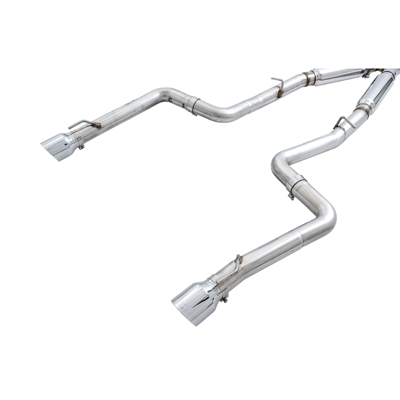 AWE Tuning Track Edition Exhaust w/Chrome Silver Tips - 2015+ Dodge Charger 6.4L/6.2L Supercharged