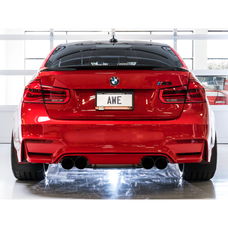 AWE Tuning BMW F8X M3/M4 Track Edition Catback Exhaust - Chrome Silver Tips - T1 Motorsports