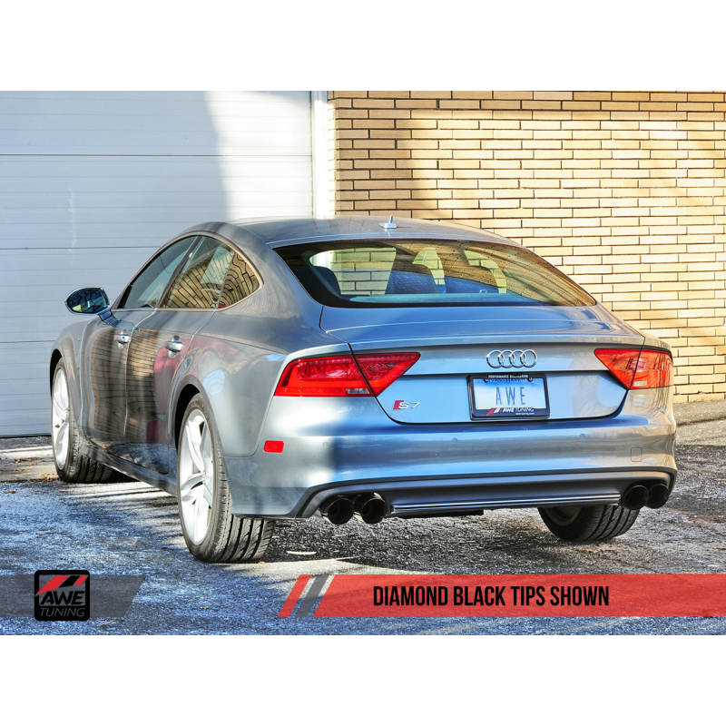 AWE Tuning Audi C7 / C7.5 S7 4.0T Track Edition Exhaust - Diamond Black Tips