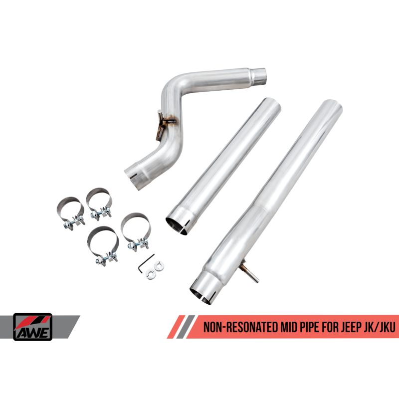 AWE Tuning Non-Resonated Mid Pipe - 07-18 Jeep Wrangler JK/JKU 3.6L