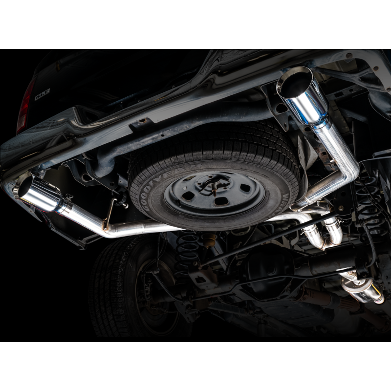 AWE Tuning 0FG Dual Rear Exit Cat-Back Exhaust w/ Chrome Silver Tips - 09-18 RAM 1500 5.7L (w/o Cutout)