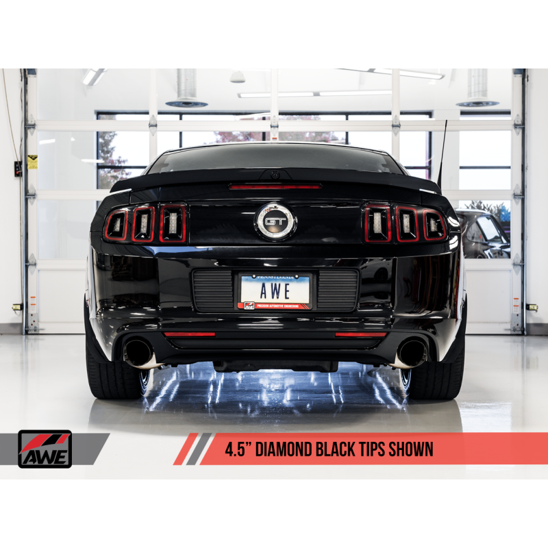 AWE Tuning S197 Mustang GT Axle-back Exhaust - Track Edition (Diamond Black Tips)
