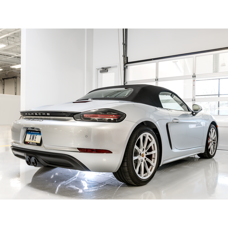 AWE Tuning Porsche 718 Boxster / Cayman Touring Edition Exhaust - Diamond Black Tips - T1 Motorsports