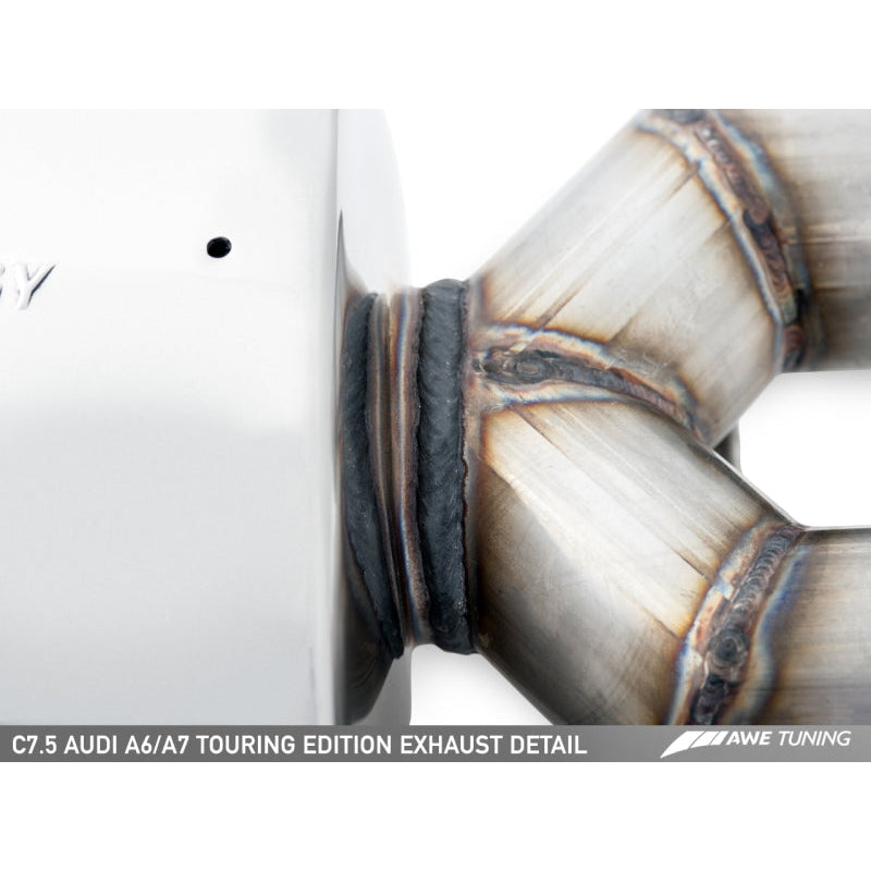 AWE Tuning Audi C7.5 A7 3.0T Touring Edition Exhaust - Quad Outlet Chrome Silver Tips