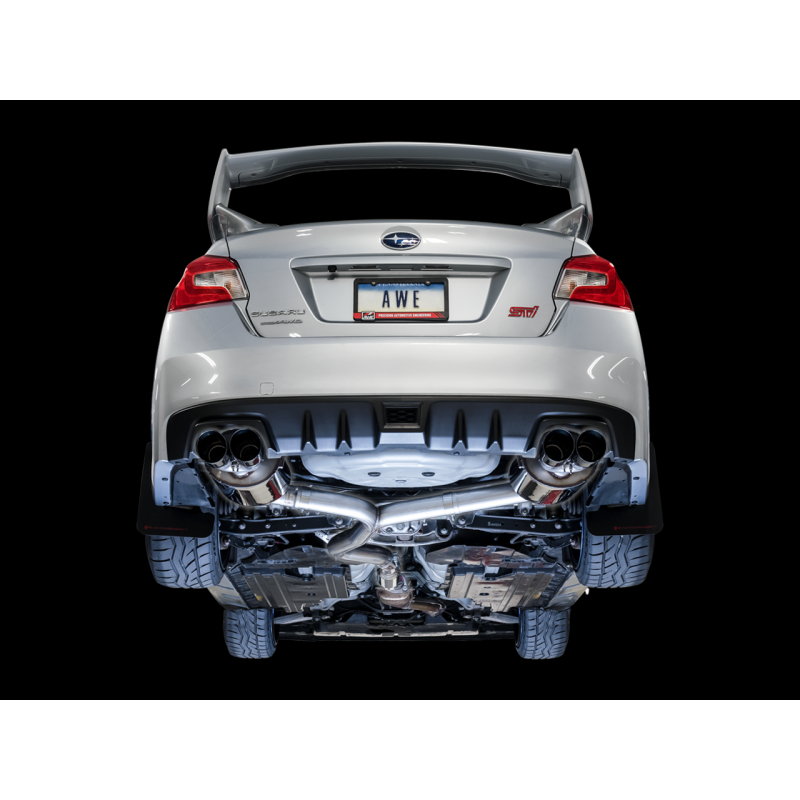 AWE Tuning Subaru STI VA / WRX GV / STI GV Sedan Touring Edition Exhaust - Chrome Silver Tip (102mm)