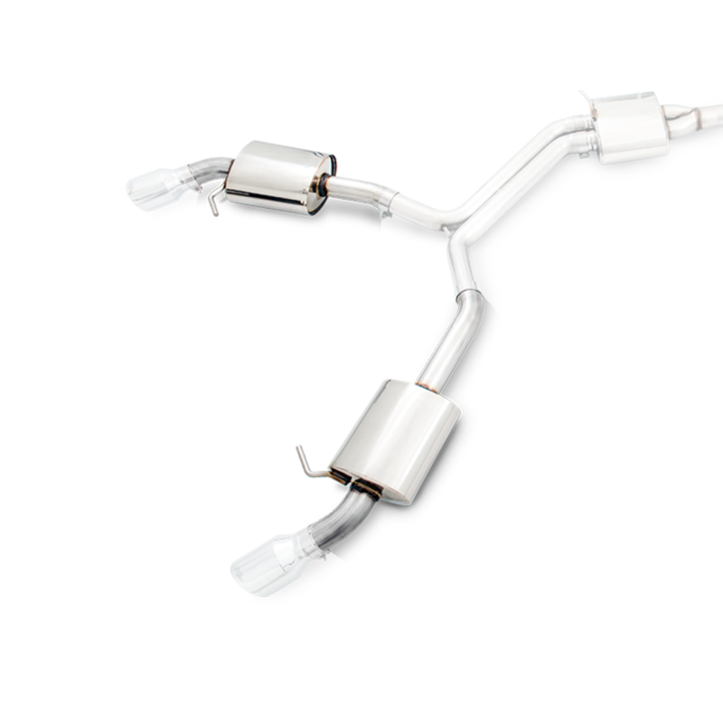 AWE Tuning Audi B9 A4 Touring Edition Exhaust Dual Outlet - Chrome Silver Tips (Includes DP)
